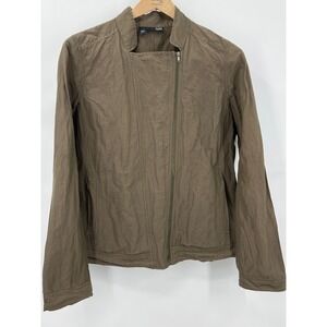 Eileen Fisher Women's L Lightweight Zipper Jacket Windbreaker Brown EUC